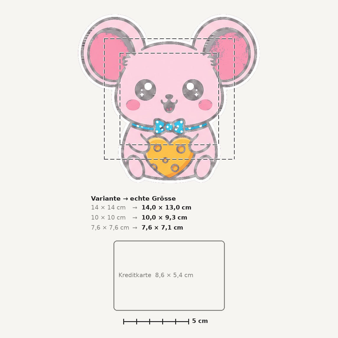 Grössenvergleich – Sticker «Mouse» · 1 Stück