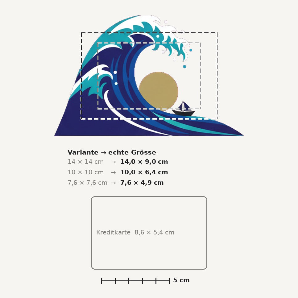 Grössenvergleich – Sticker «Ocean Wave» · 1 Stück