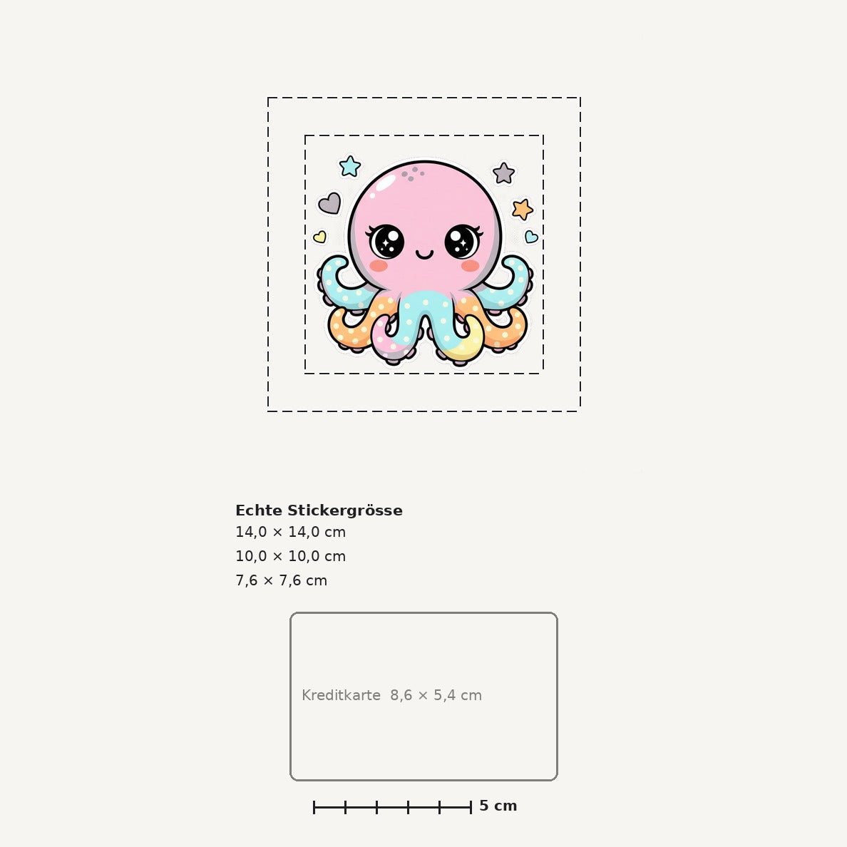 Grössenvergleich – Sticker «Octopus» · 1 Stück