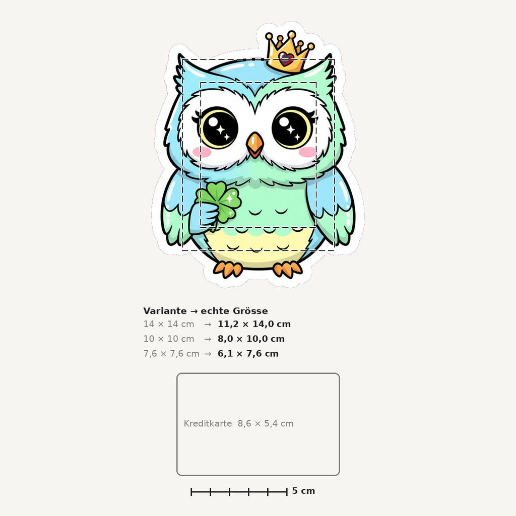 Grössenvergleich – Sticker «Owl» · 1 Stück