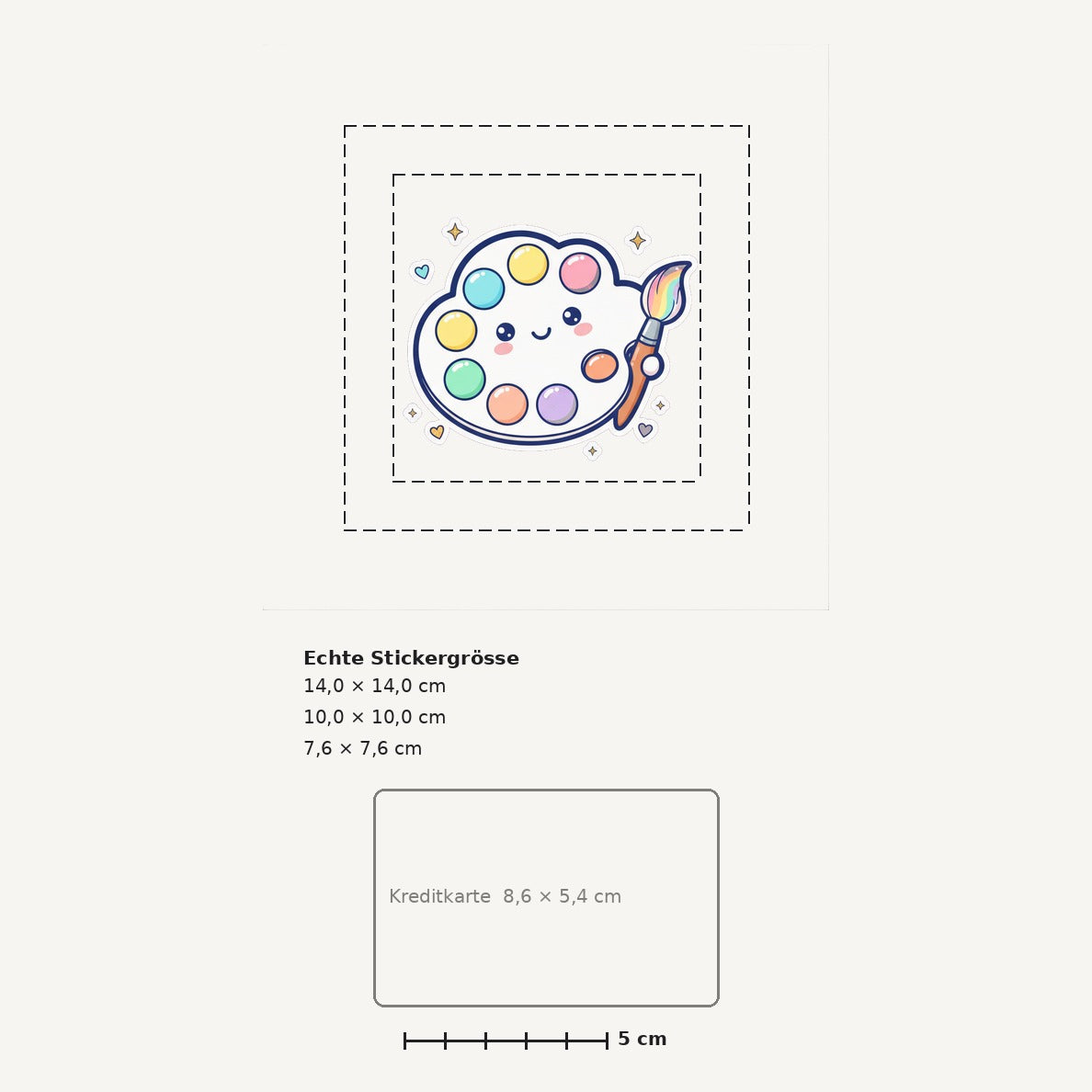 Grössenvergleich – Sticker «Paint Palette» · 1 Stück