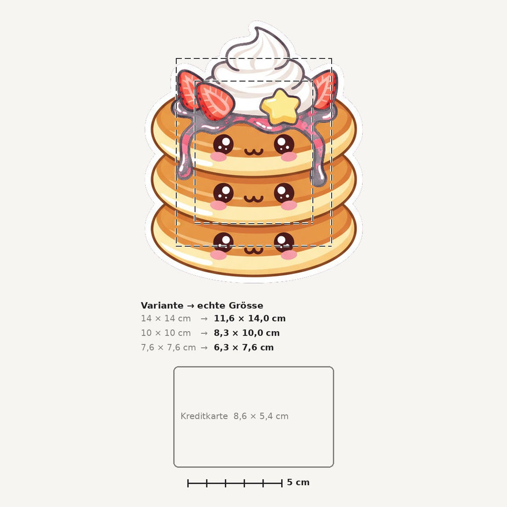Grössenvergleich – Sticker «Pancakes» · 1 Stück