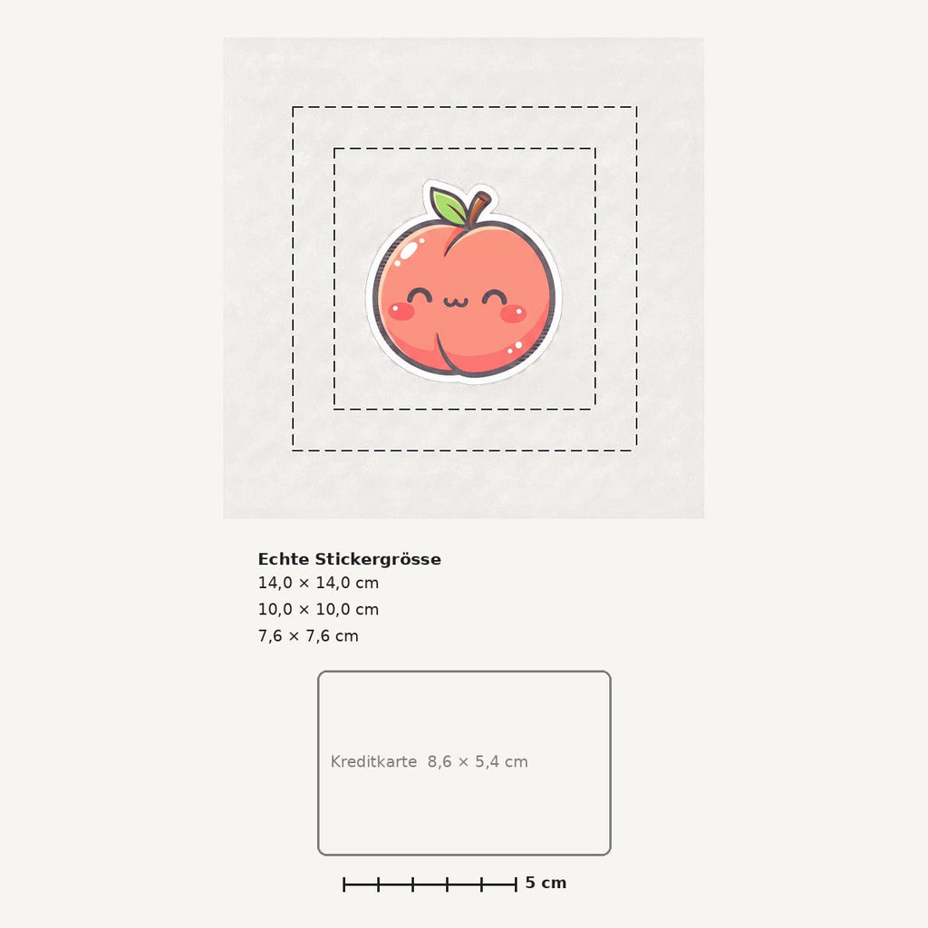 Grössenvergleich – Sticker «Peach» · 1 Stück