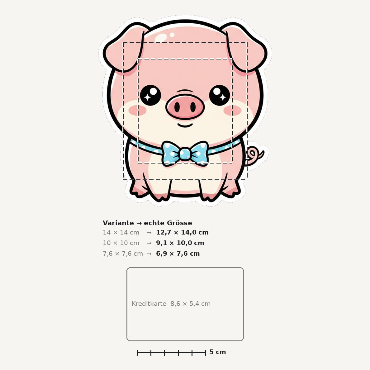 Grössenvergleich – Sticker «Pig» · 1 Stück