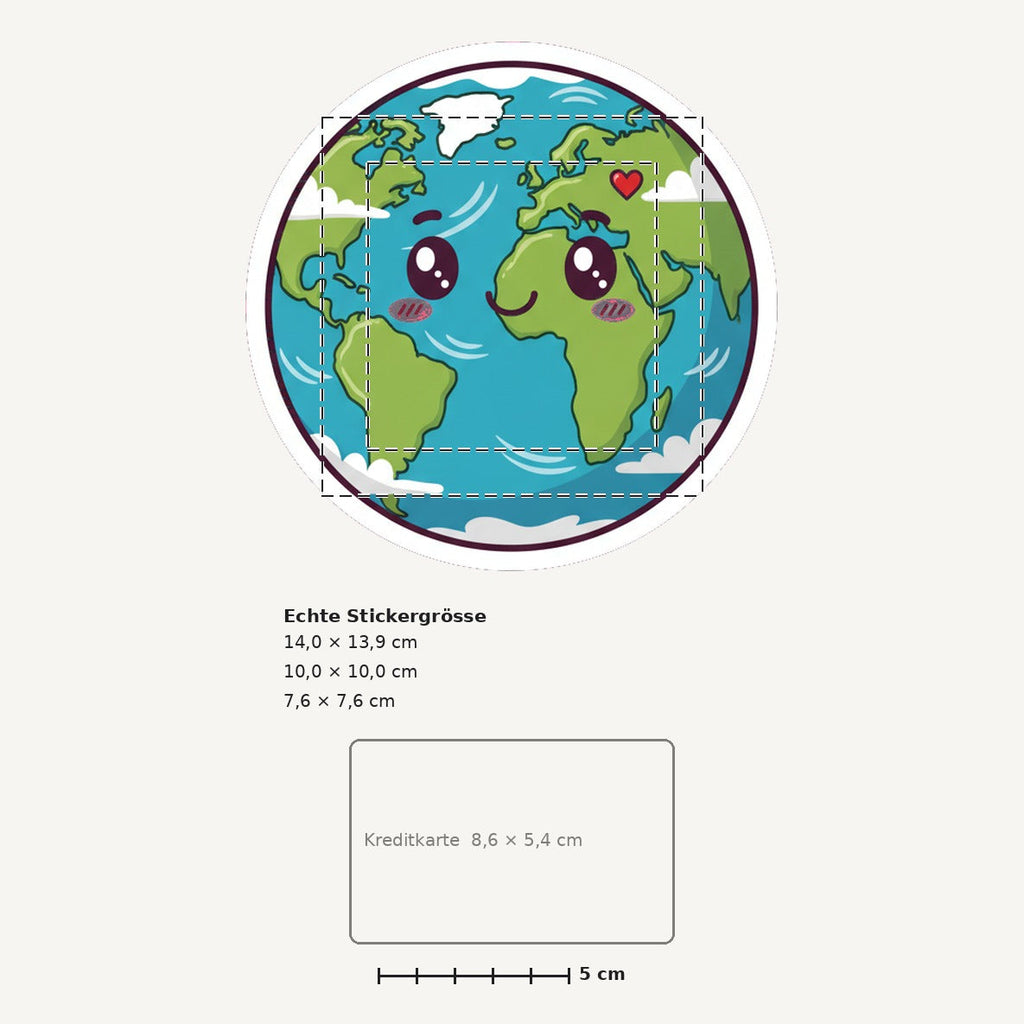 Grössenvergleich – Sticker «Planet Earth» · 1 Stück