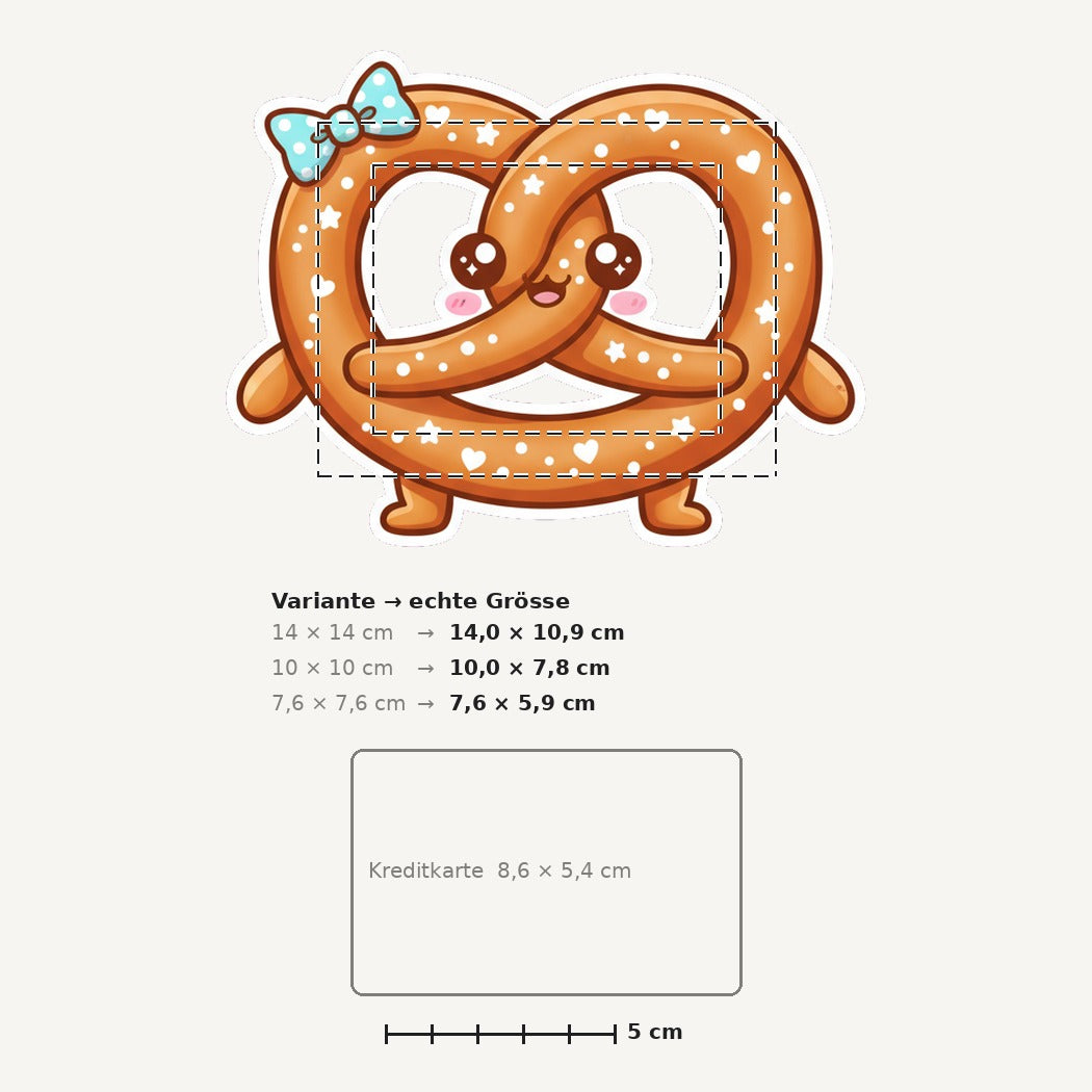 Grössenvergleich – Sticker «Pretzel» · 1 Stück