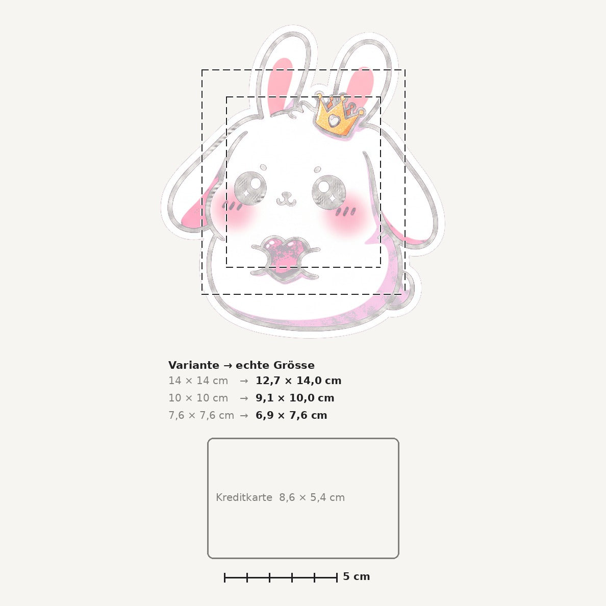 Grössenvergleich – Sticker «Rabbit2» · 1 Stück