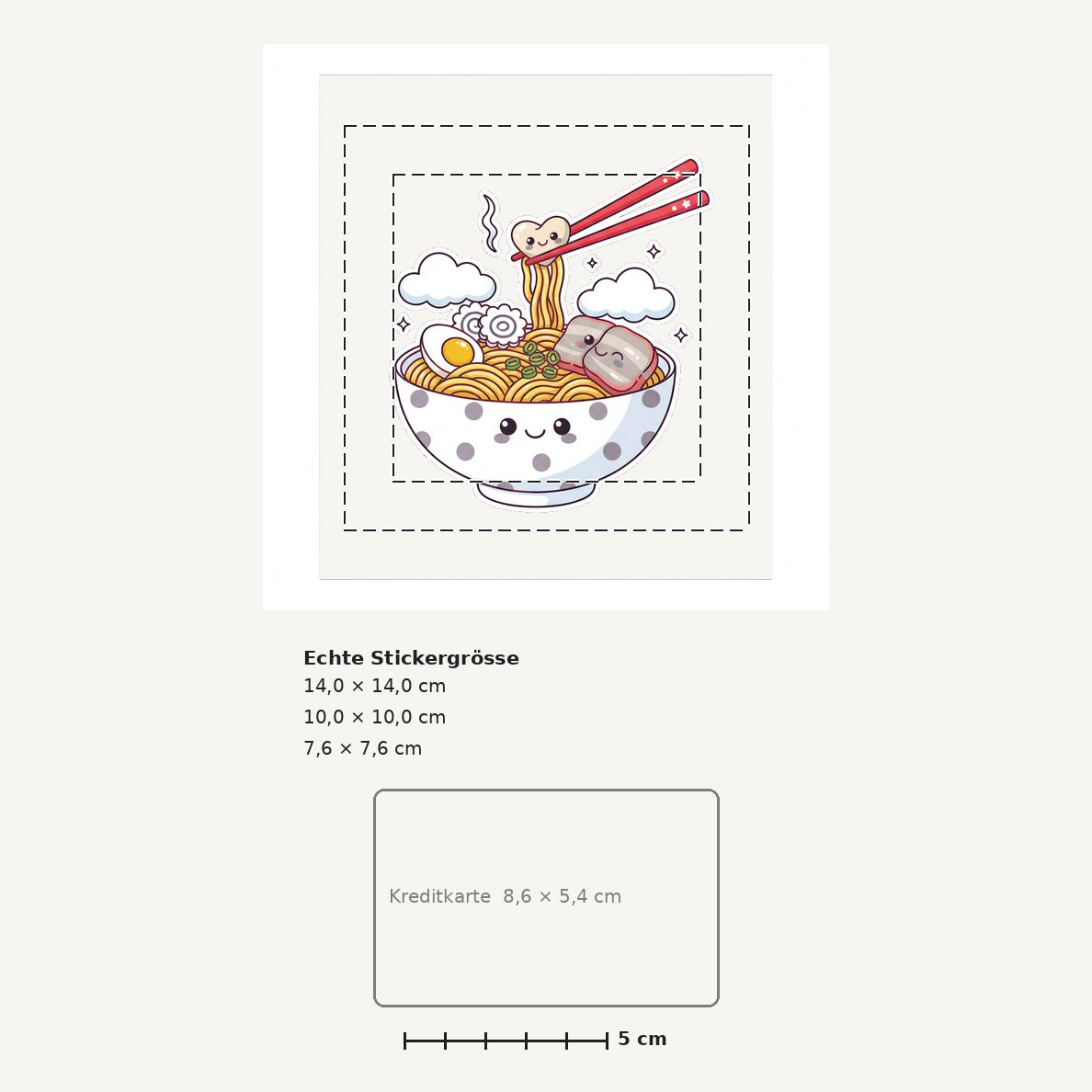 Grössenvergleich – Sticker «Ramen Bowl» · 1 Stück