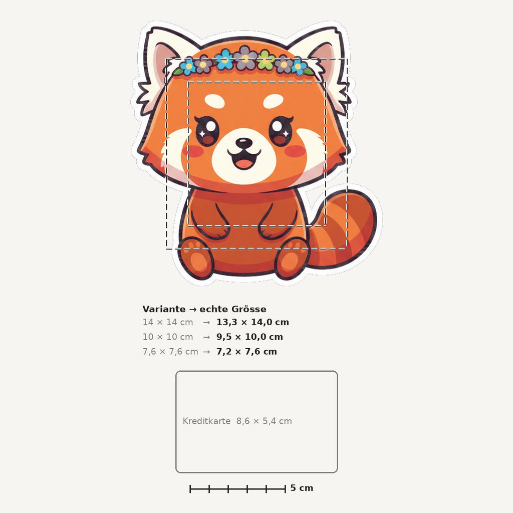 Grössenvergleich – Sticker «Red Panda» · 1 Stück