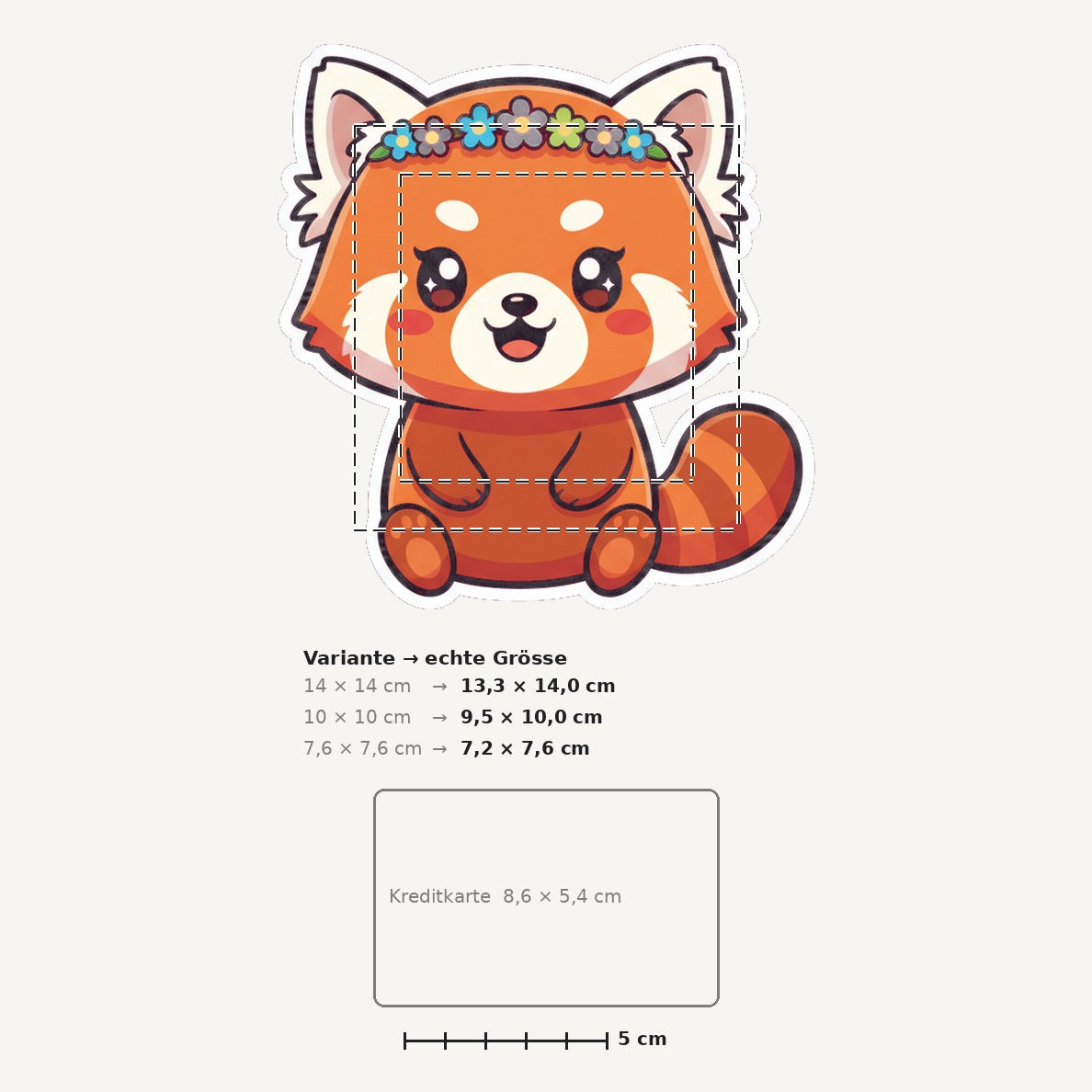 Grössenvergleich – Sticker «Red Panda» · 1 Stück