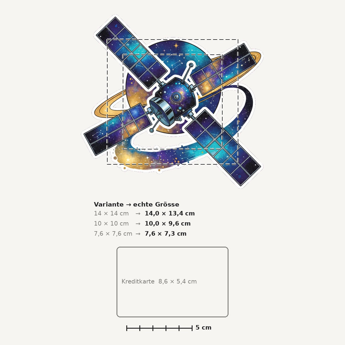 Grössenvergleich – Sticker «Satellite» · 1 Stück