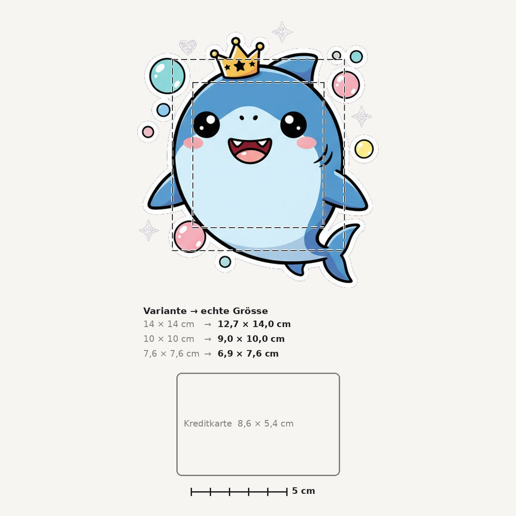 Grössenvergleich – Sticker «Shark» · 1 Stück