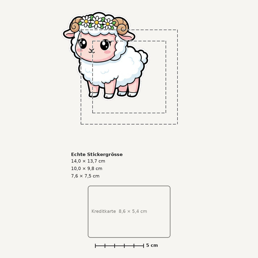 Grössenvergleich – Sticker «Sheep» · 1 Stück