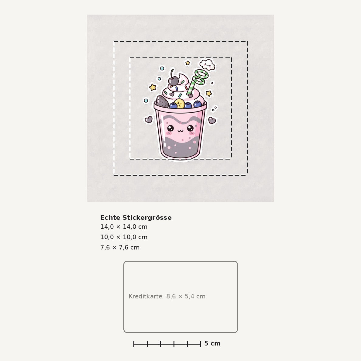 Grössenvergleich – Sticker «Smoothie» · 1 Stück