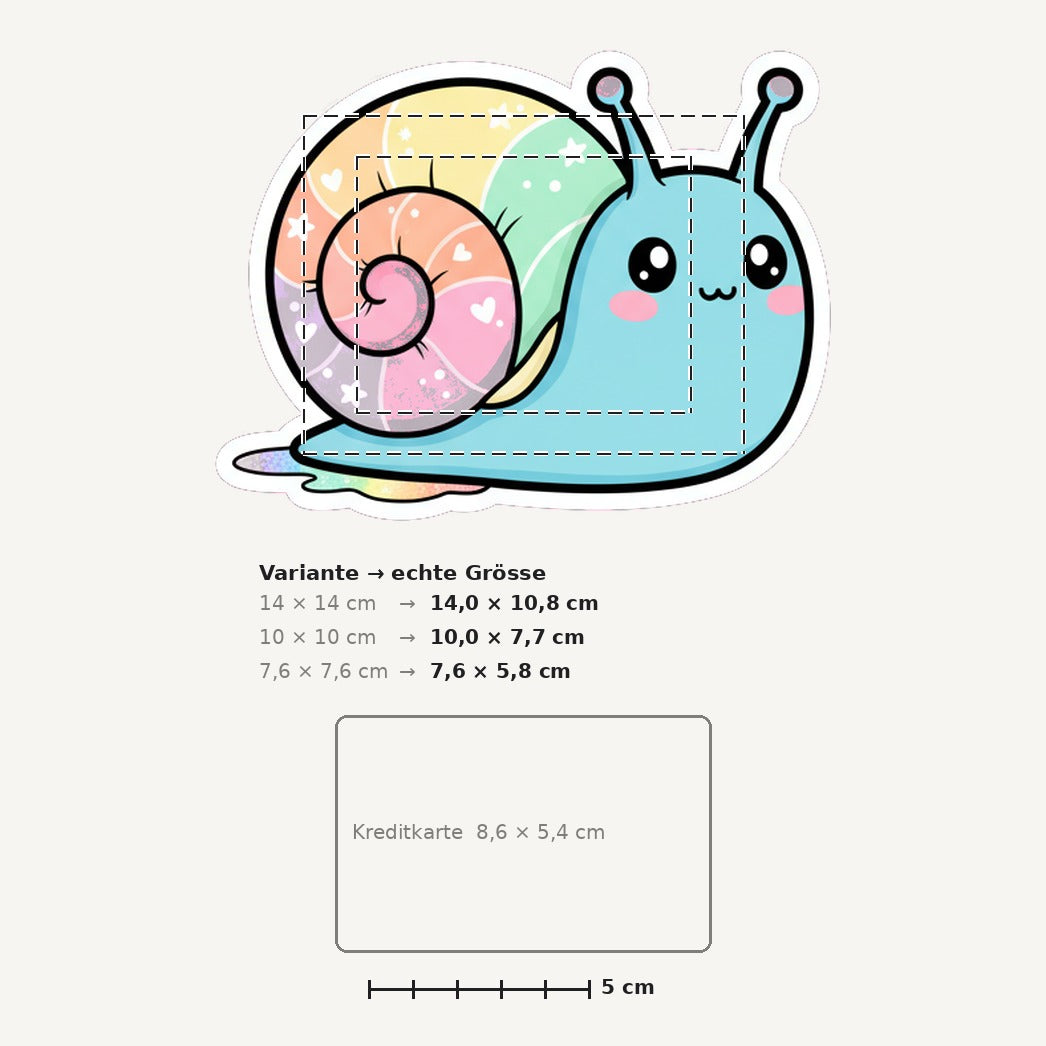 Grössenvergleich – Sticker «Snail» · 1 Stück