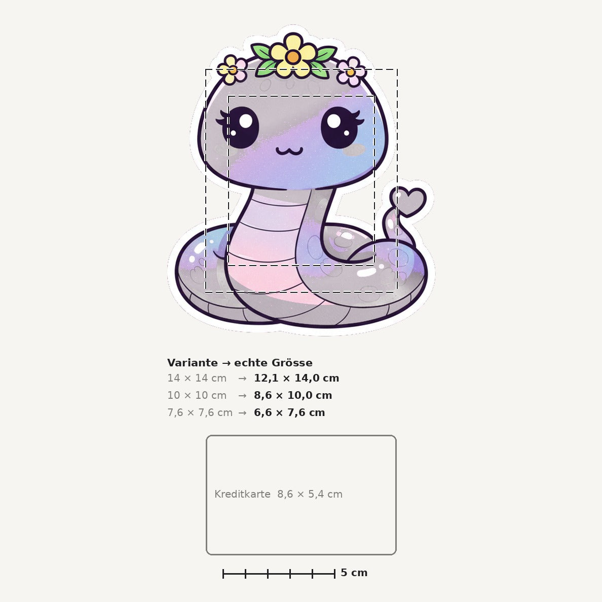 Grössenvergleich – Sticker «Snake» · 1 Stück