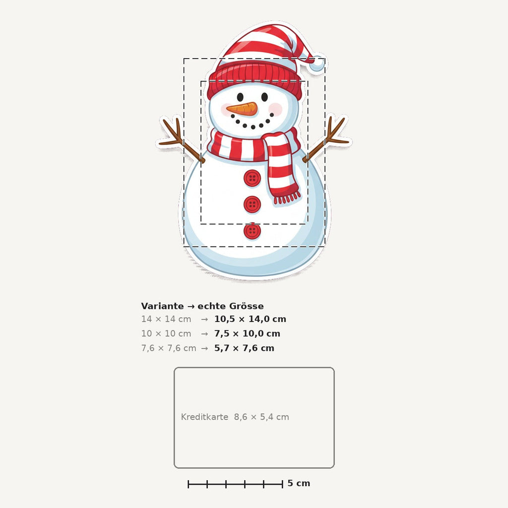Grössenvergleich – Sticker «Snowman» · 1 Stück