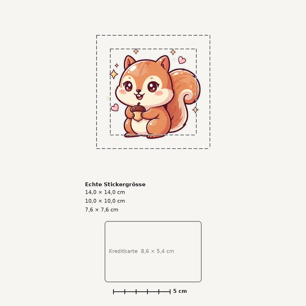 Grössenvergleich – Sticker «Squirrel» · 1 Stück
