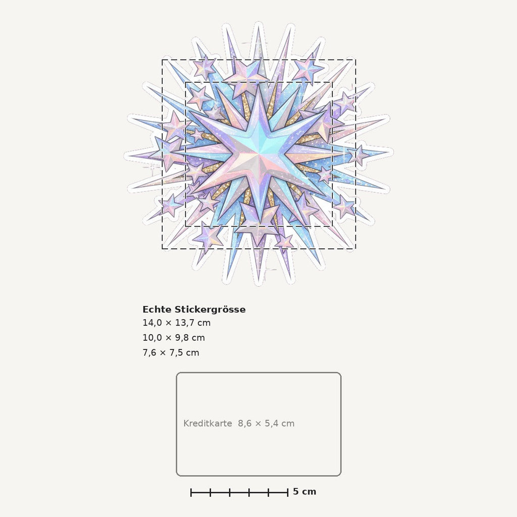 Grössenvergleich – Sticker «Star Burst» · 1 Stück