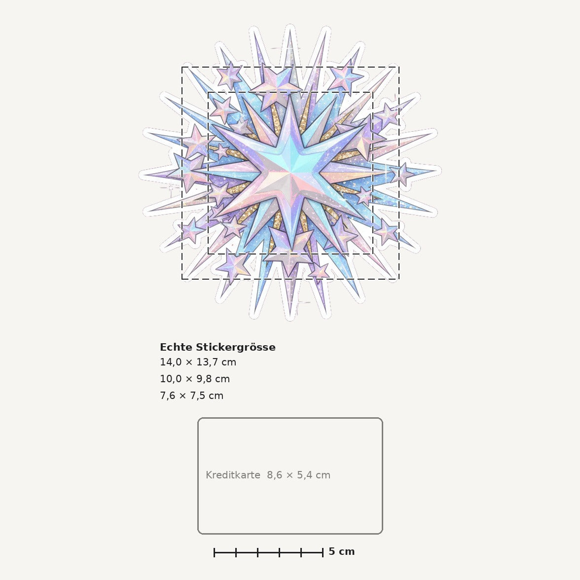 Grössenvergleich – Sticker «Star Burst» · 1 Stück