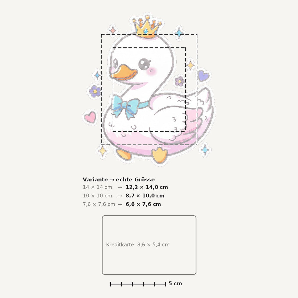 Grössenvergleich – Sticker «Swan» · 1 Stück