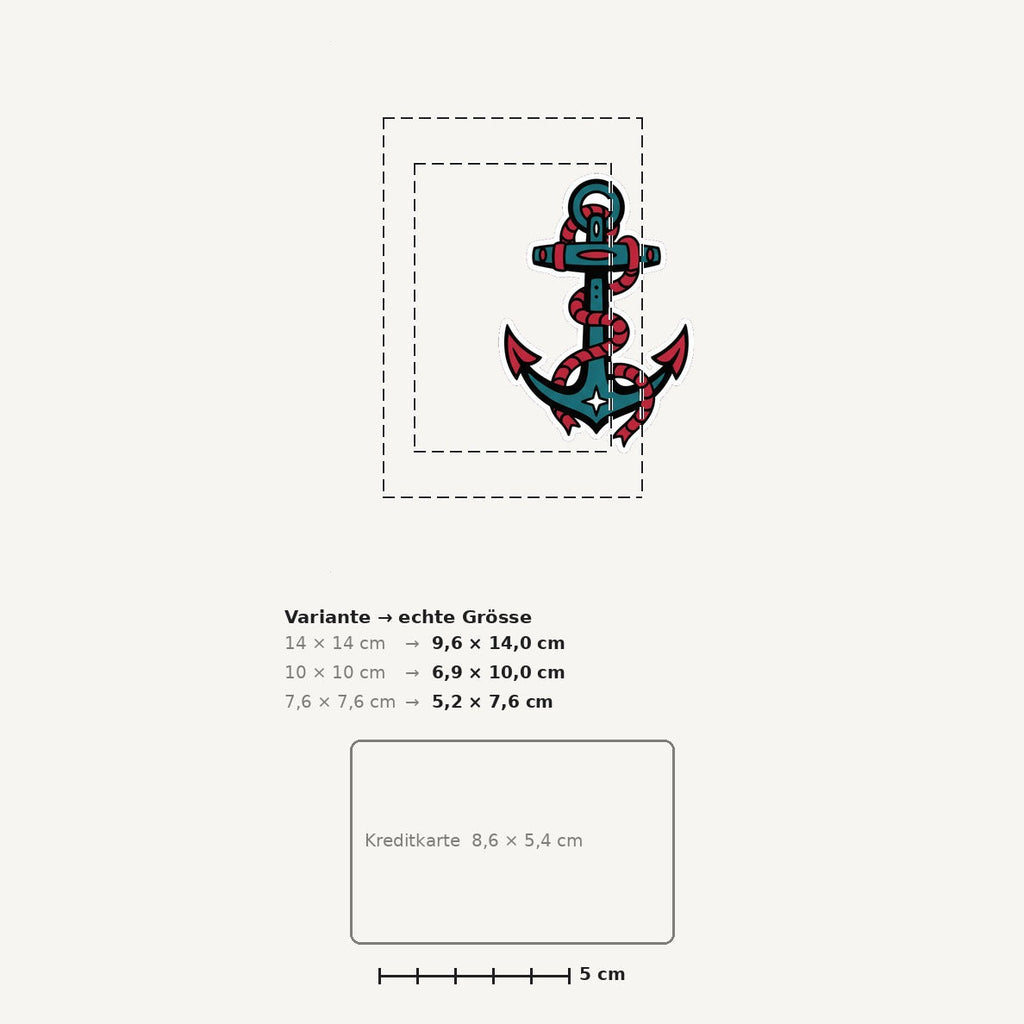 Grössenvergleich – Sticker «Anchor» · 1 Stück