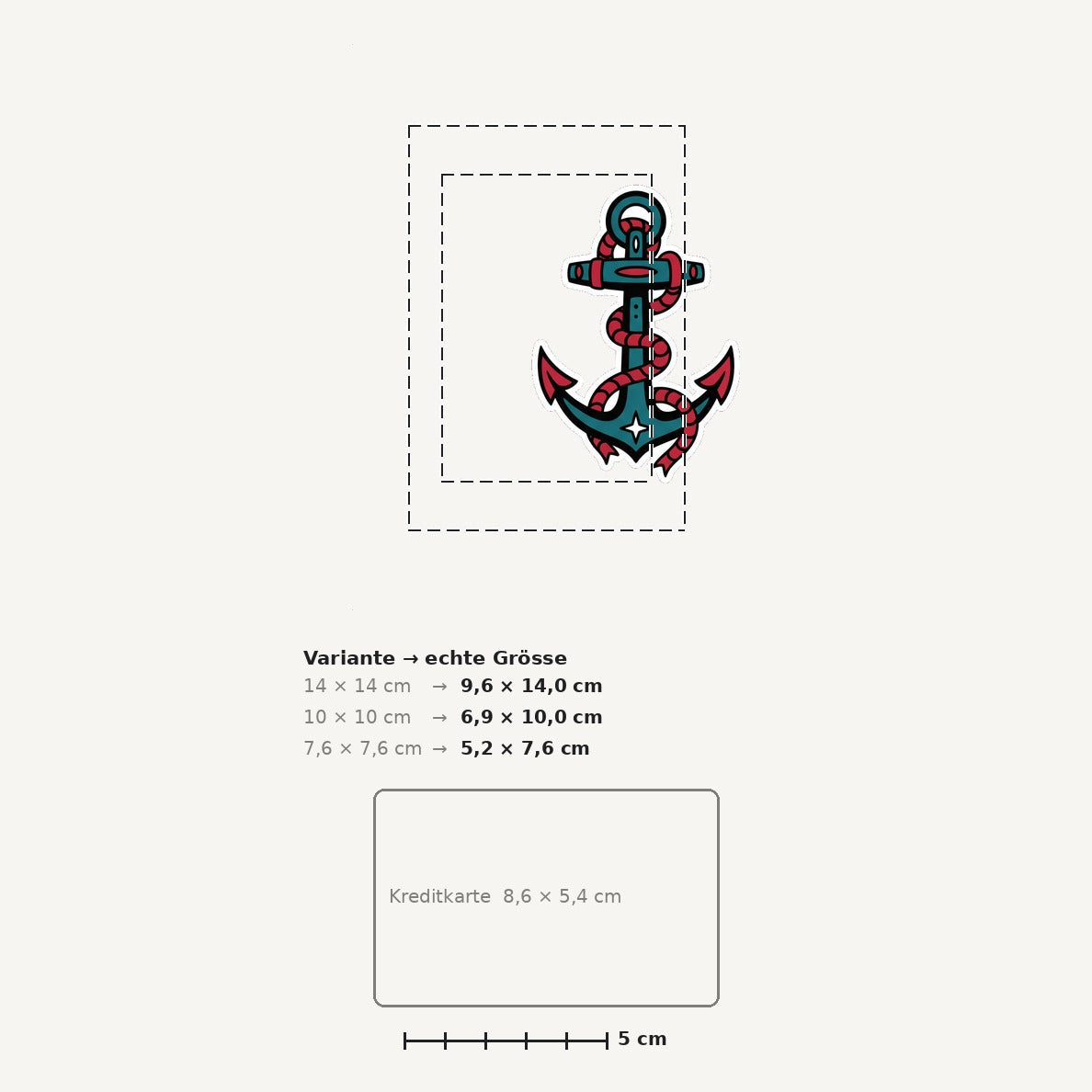 Grössenvergleich – Sticker «Anchor» · 1 Stück