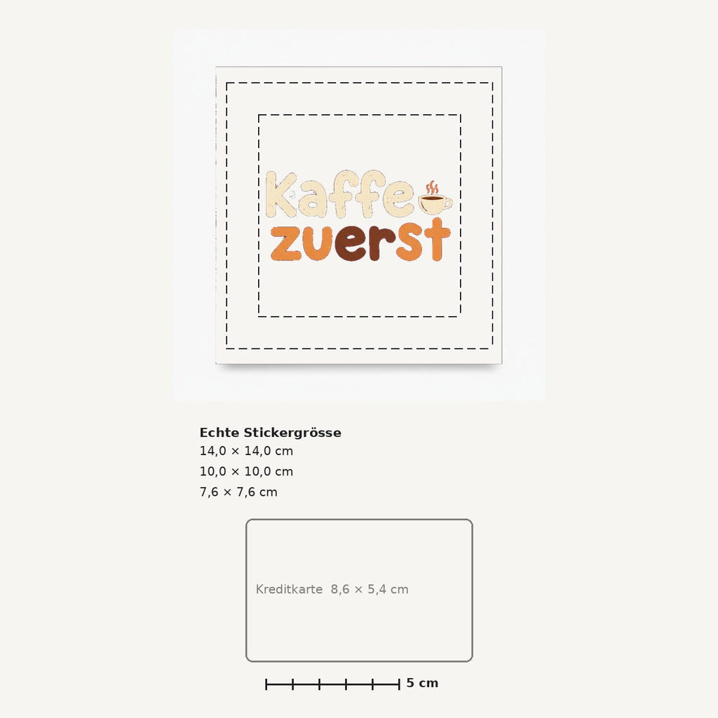 Grössenvergleich – Sticker «Kaffee» · 1 Stück