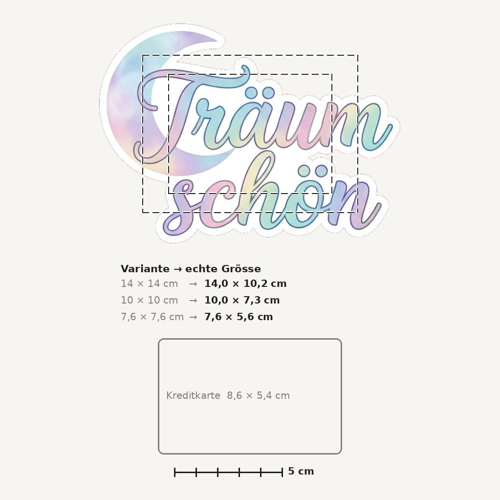 Grössenvergleich – Sticker «Traumschoen» · 1 Stück