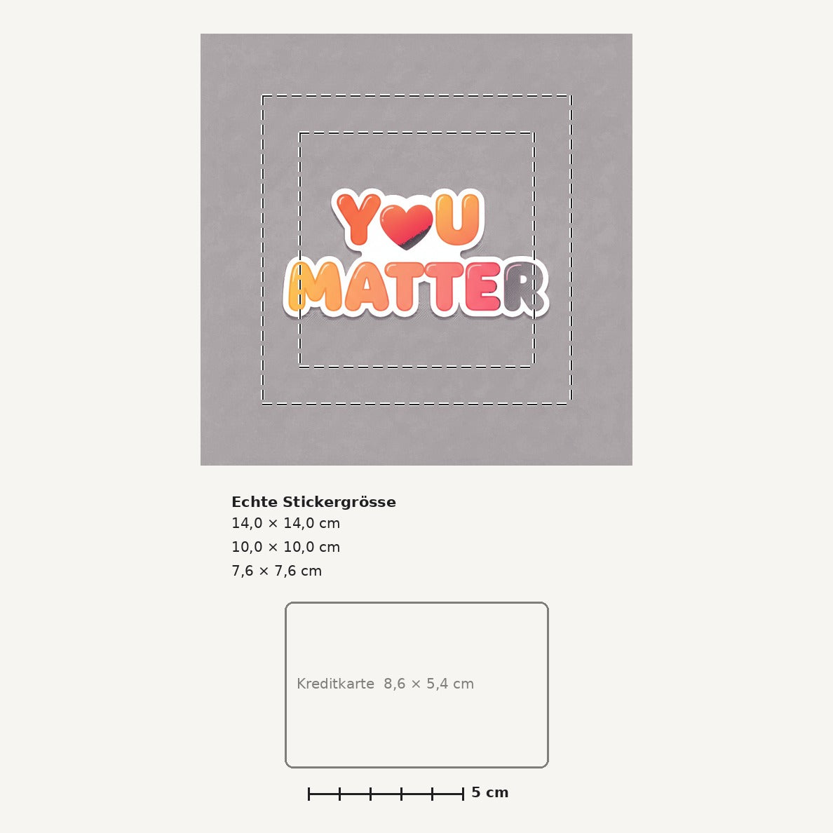 Grössenvergleich – Sticker «Youmatter» · 1 Stück