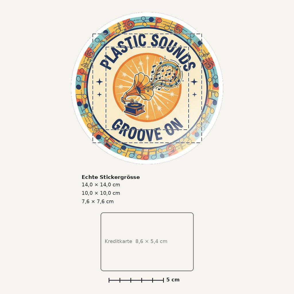 Grössenvergleich – Sticker «Vinyl Record» · 1 Stück