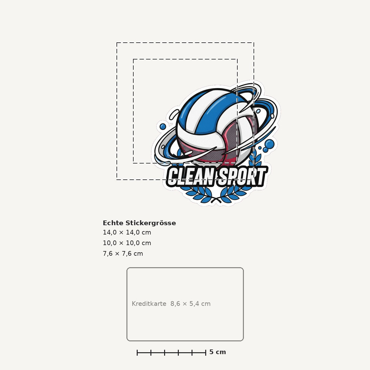 Grössenvergleich – Sticker «Volleyball» · 1 Stück
