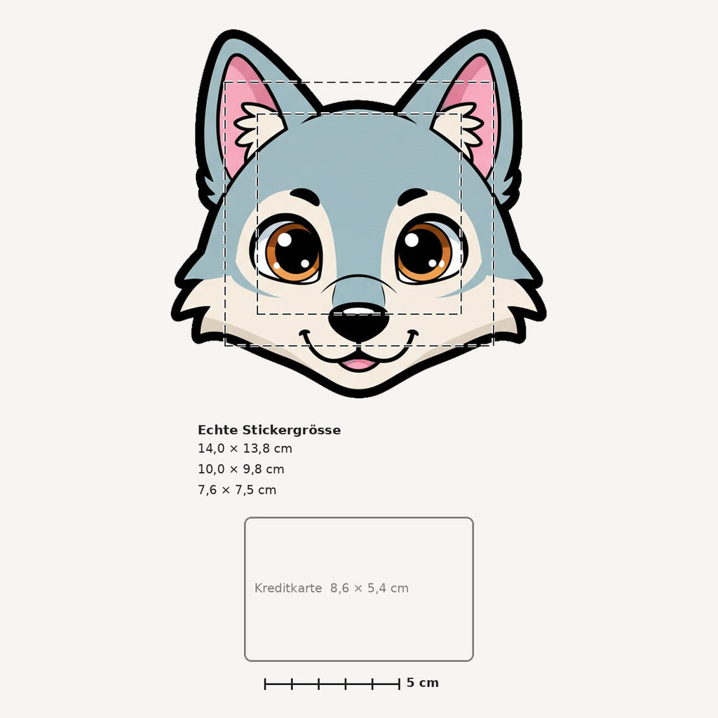 Grössenvergleich – Sticker «Wolf» · 1 Stück