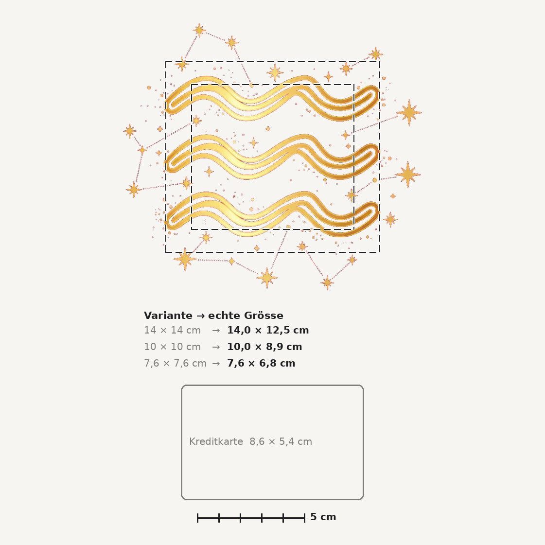 Grössenvergleich – Sticker «Zodiac Aquarius» · 1 Stück