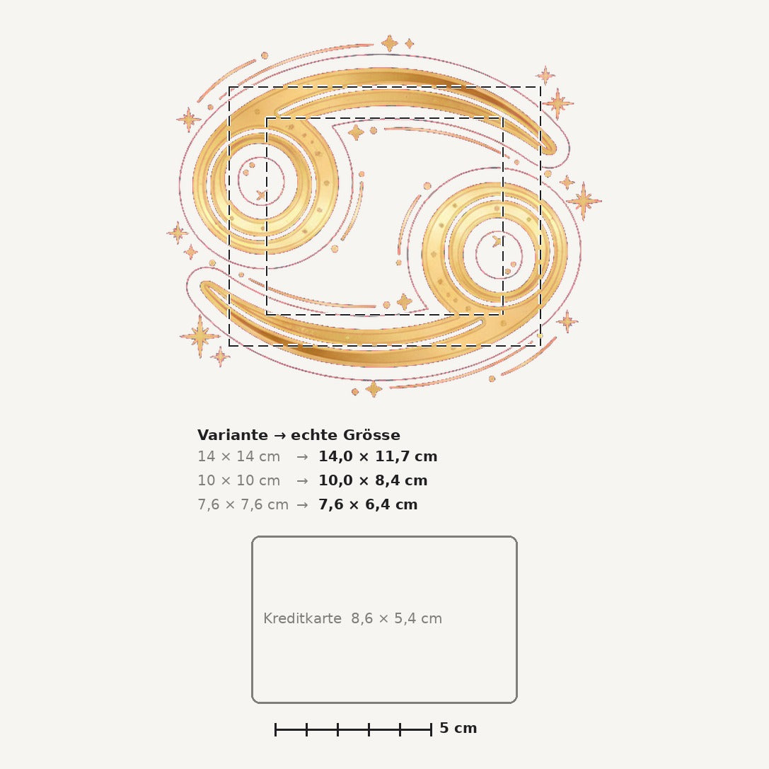 Grössenvergleich – Sticker «Zodiac Cancer» · 1 Stück
