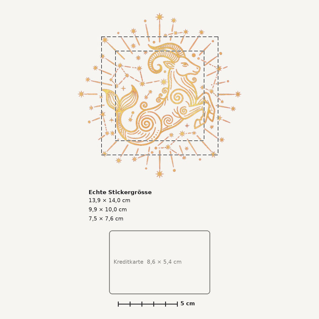 Grössenvergleich – Sticker «Zodiac Capricorn» · 1 Stück