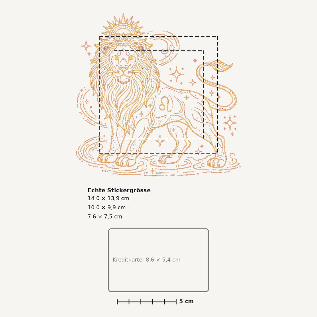 Grössenvergleich – Sticker «Zodiac Leo» · 1 Stück