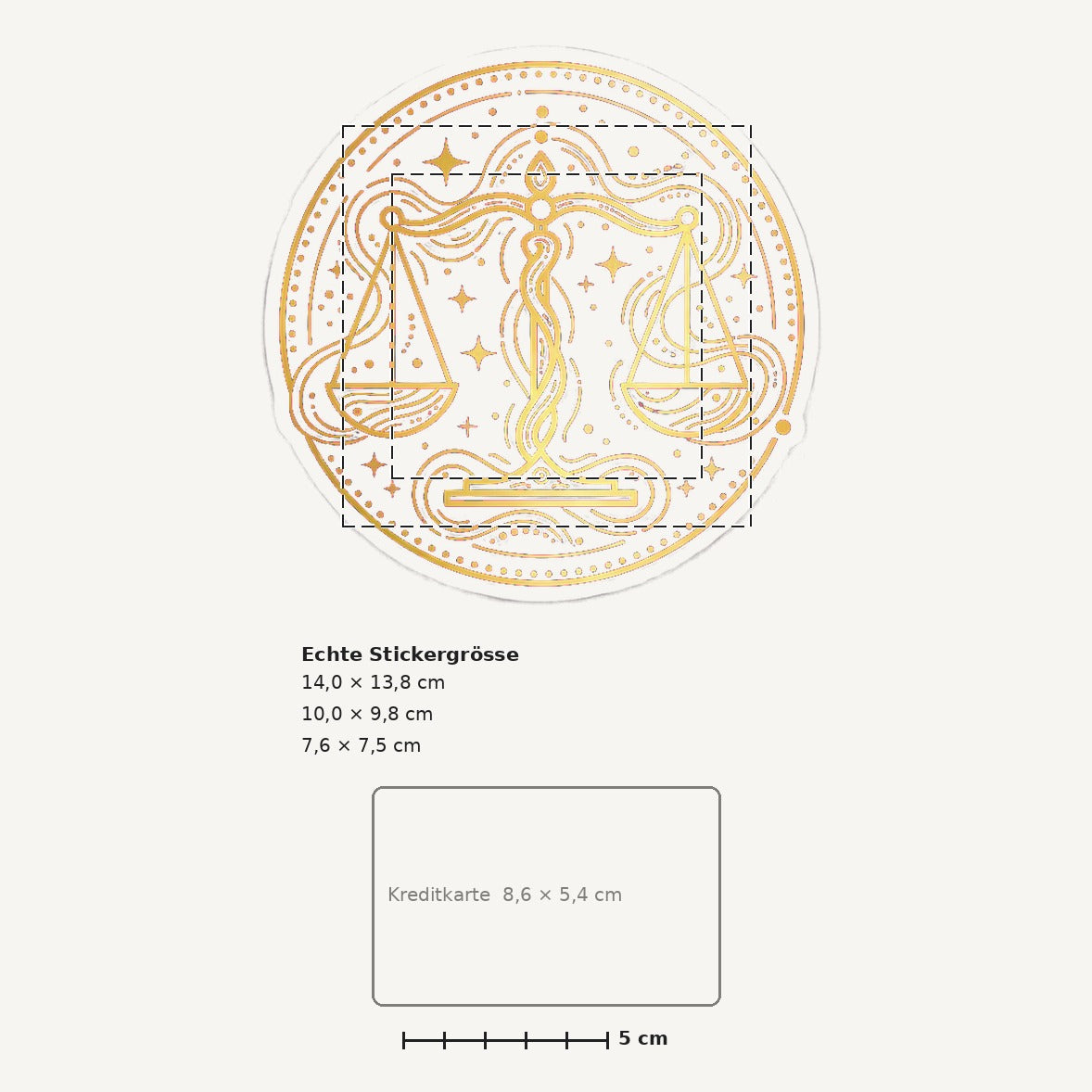 Grössenvergleich – Sticker «Zodiac Libra» · 1 Stück