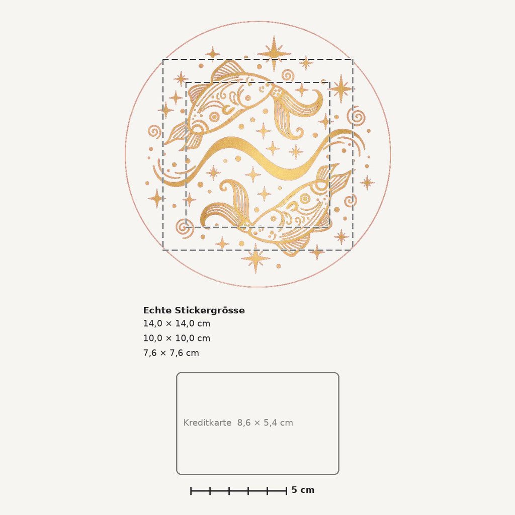 Grössenvergleich – Sticker «Zodiac Pisces» · 1 Stück