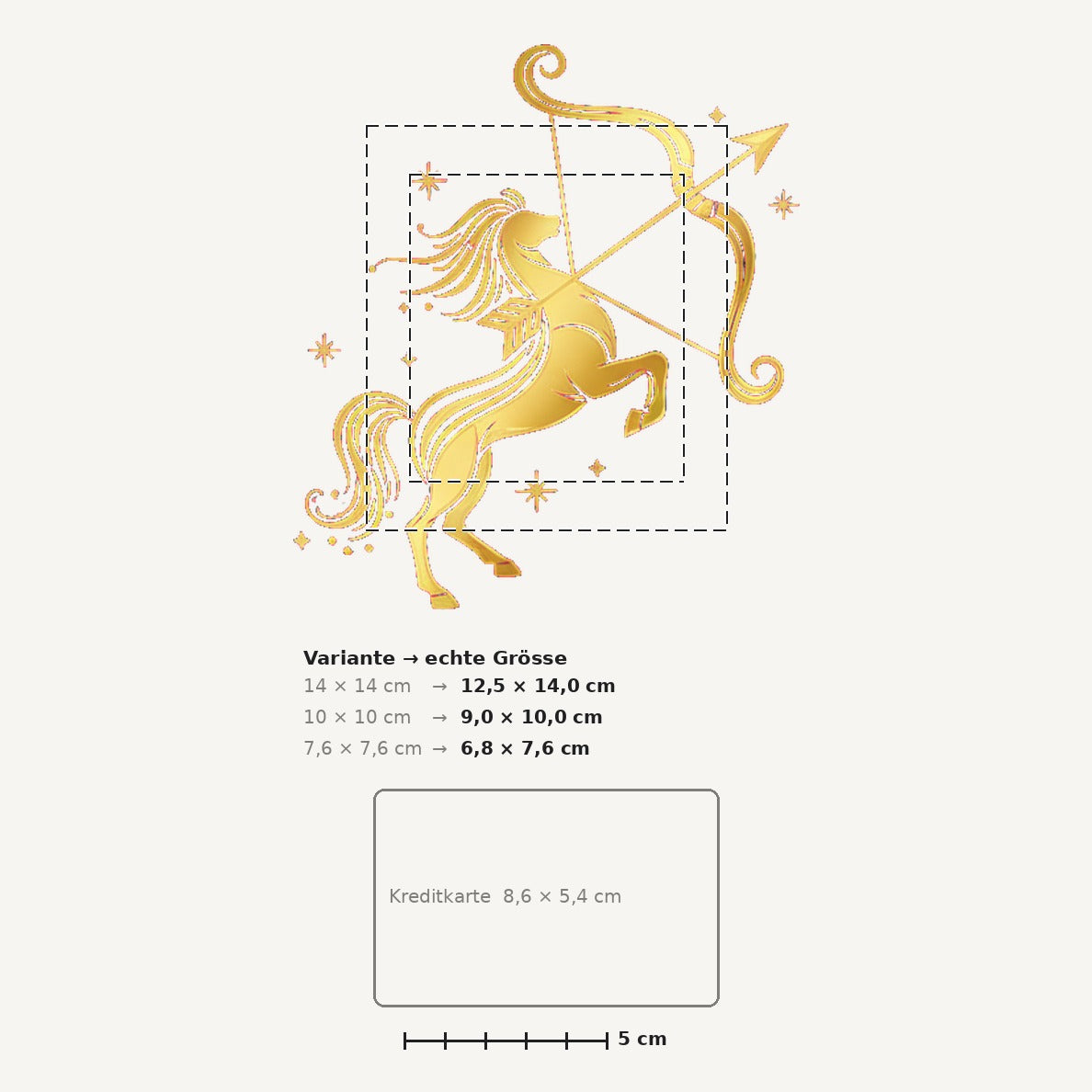 Grössenvergleich – Sticker «Zodiac Sagittarius» · 1 Stück
