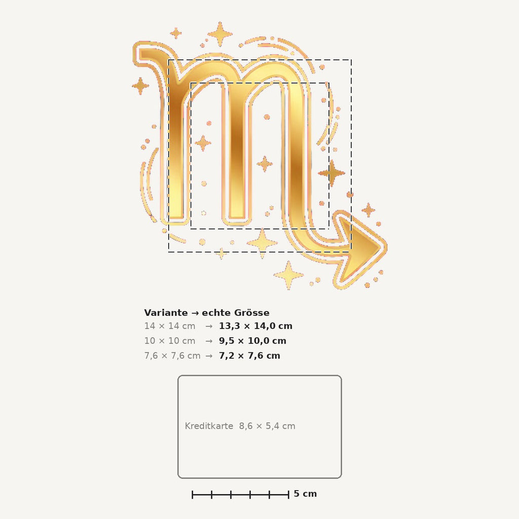Grössenvergleich – Sticker «Zodiac Scorpio» · 1 Stück