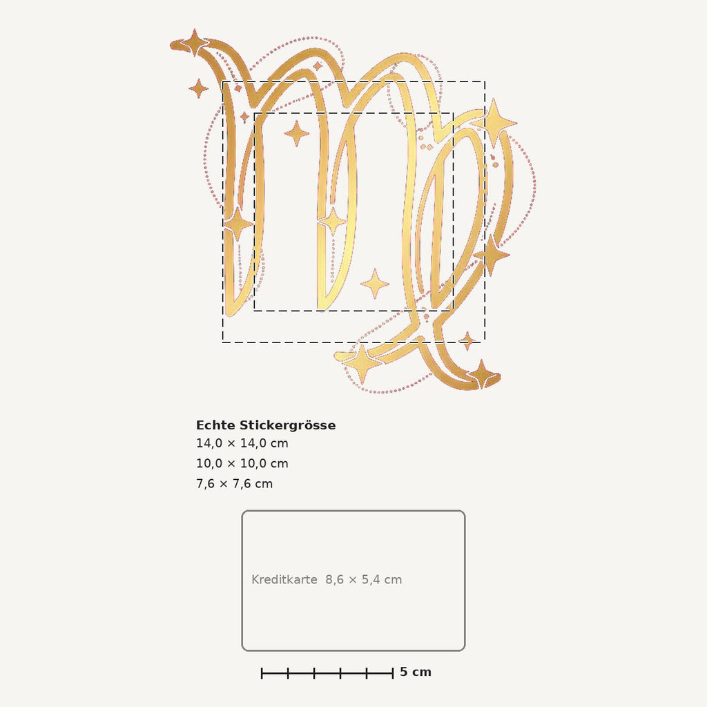 Grössenvergleich – Sticker «Zodiac Virgo» · 1 Stück
