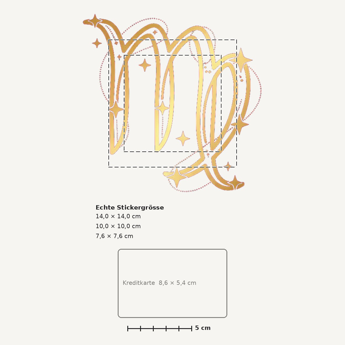 Grössenvergleich – Sticker «Zodiac Virgo» · 1 Stück