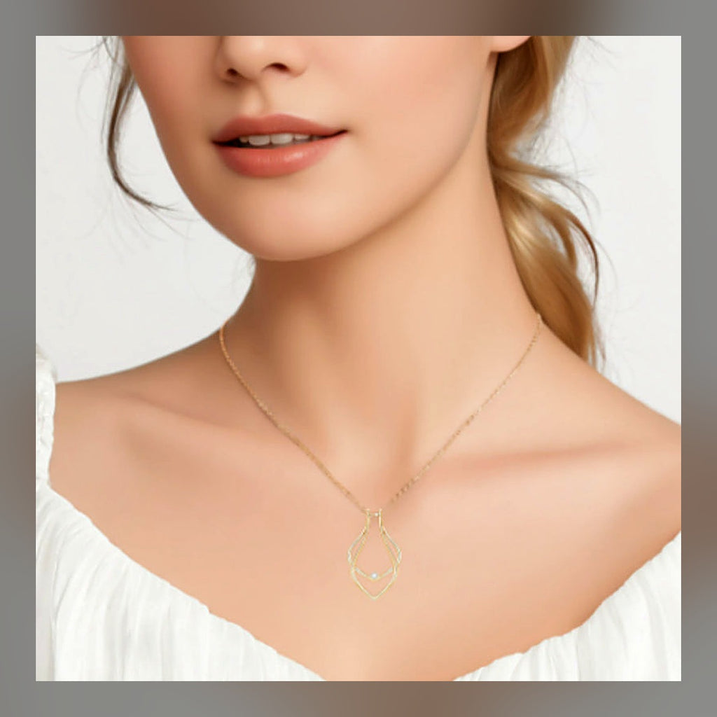 LuxeStyle-Edit · Halskette mit Ring-Halter-Anhänger · minimalistisch (3 Farben)