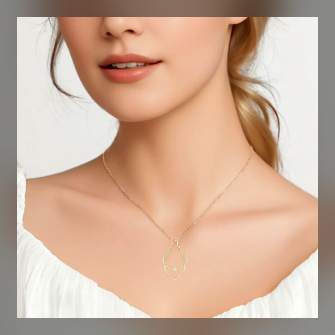 LuxeStyle-Edit · Halskette mit Ring-Halter-Anhänger · minimalistisch (3 Farben)