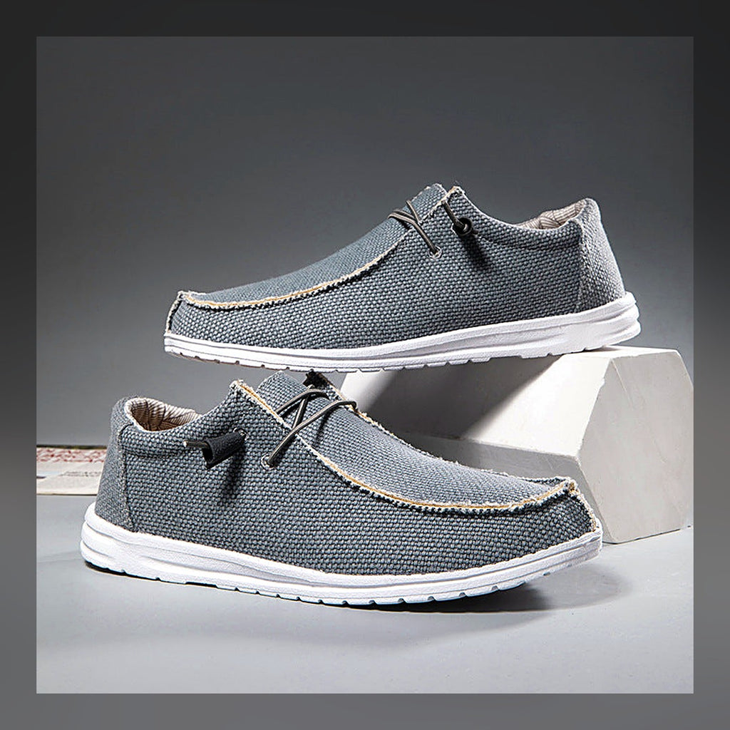 LuxeStyle-Edit · Herren-Slip-on «Sail» · Canvas, leichte Sohle