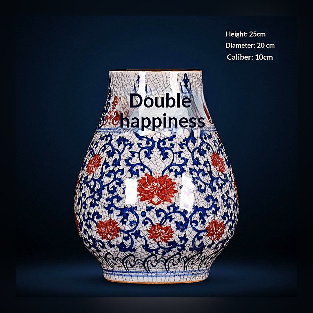 LuxeStyle-Edit · Keramik-Vase «Craquelé» · Antik-Glasur