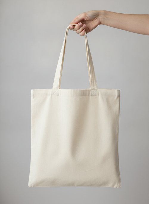 Baumwolltasche mit langen Henkeln – selbst gestalten, getragen