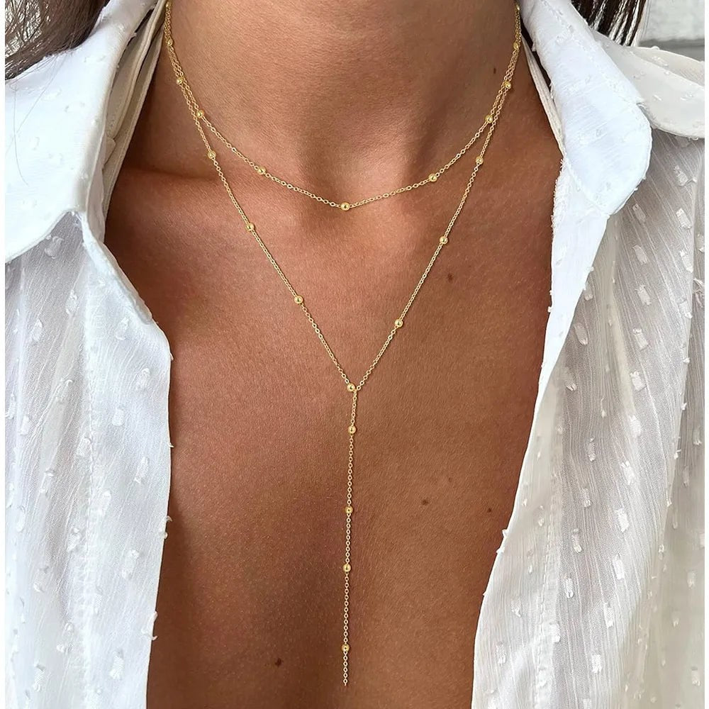 Layering-Halskette · Einzelstrang Gold dünn – LuxeStyle Schweiz