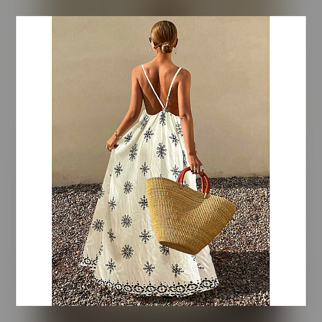 LuxeStyle-Edit · Neckholder-Sommerkleid mit Blumen-Print – V-Ausschnitt (Damen)